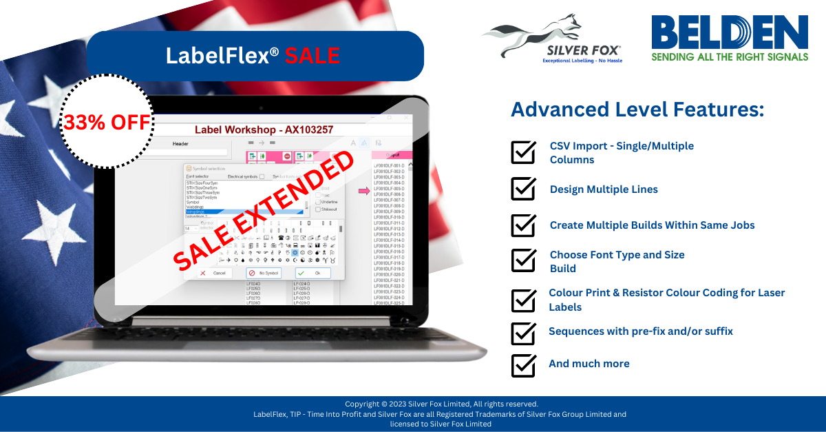 Silver Fox and Belden LabelFlex® Software